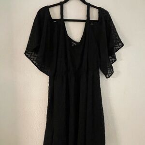 Torrid Black Lace Lined Cold Shoulder Dress